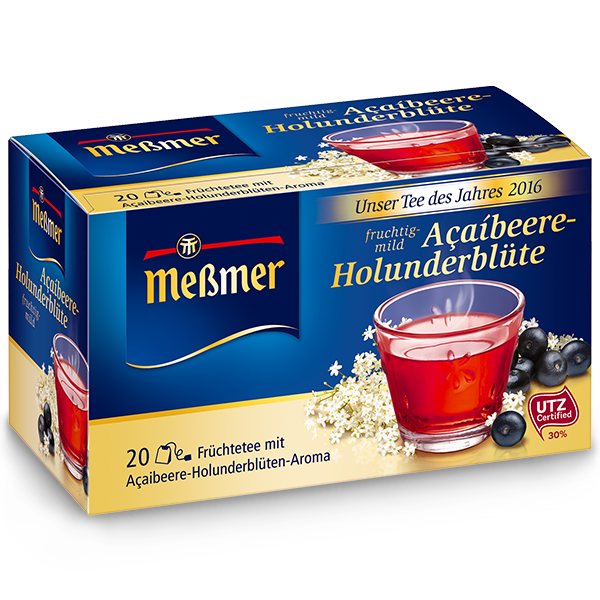 Verpackung eines fruchtigen Ingwer-Zitrone Tees mit aromatischer Ingwer- und Zitronennote, dargestellt als Beuteltee für genussvolle Teemomente.